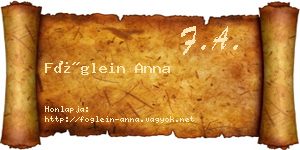 Föglein Anna névjegykártya