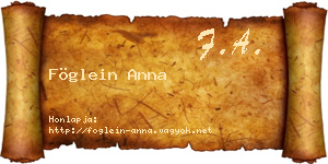 Föglein Anna névjegykártya