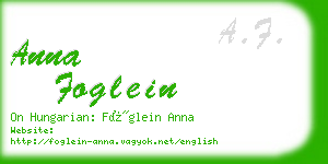 anna foglein business card